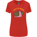 Let's Hike Funny Slug Trekking Walking Womens Wider Cut T-Shirt Red