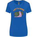 Let's Hike Funny Slug Trekking Walking Womens Wider Cut T-Shirt Royal Blue