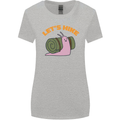 Let's Hike Funny Slug Trekking Walking Womens Wider Cut T-Shirt Sports Grey