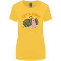 Let's Hike Funny Slug Trekking Walking Womens Wider Cut T-Shirt Yellow