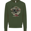 Let's Play Funny Gamer Gaming Kids Sweatshirt Jumper Forest Green