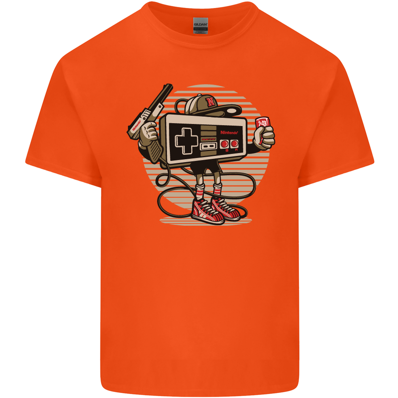 Let's Play Funny Gamer Gaming Kids T-Shirt Childrens Orange