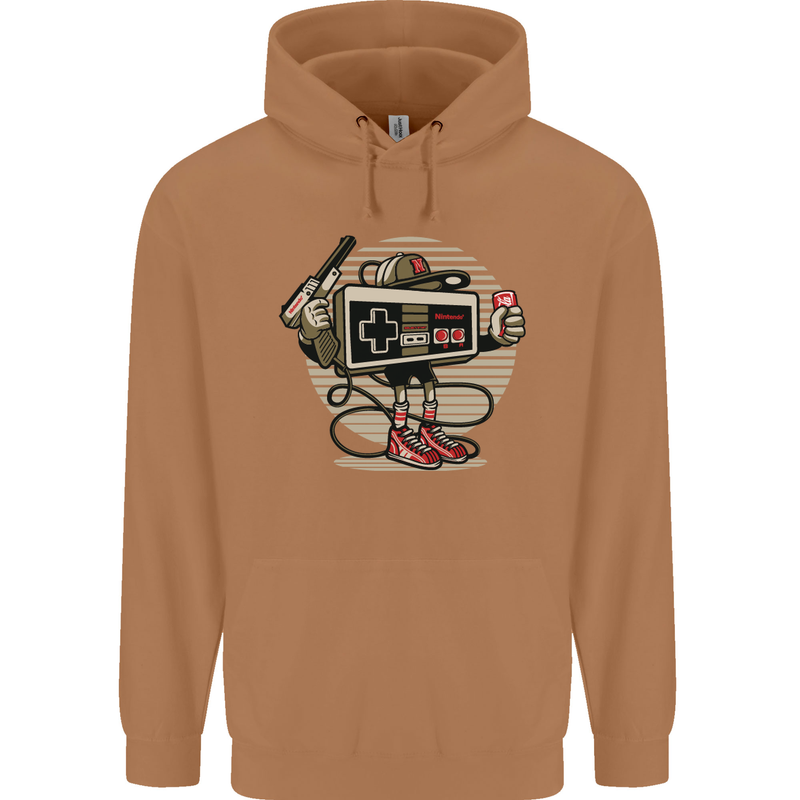 Let's Play Funny Gamer Gaming Mens 80% Cotton Hoodie Caramel Latte