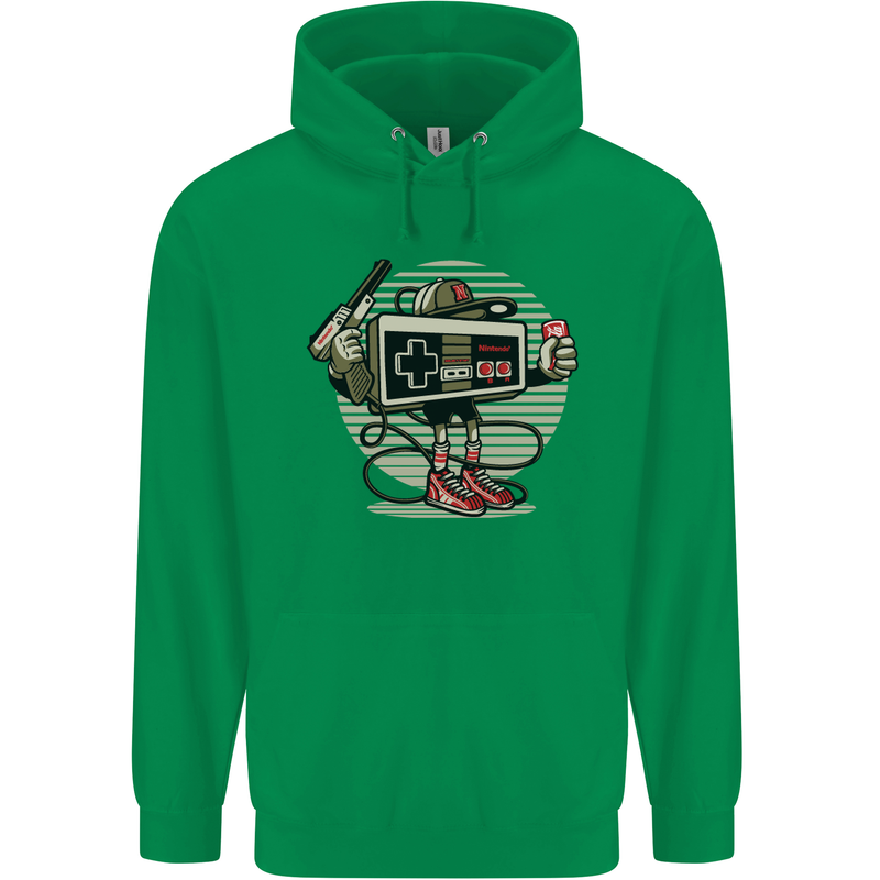 Let's Play Funny Gamer Gaming Mens 80% Cotton Hoodie Irish Green