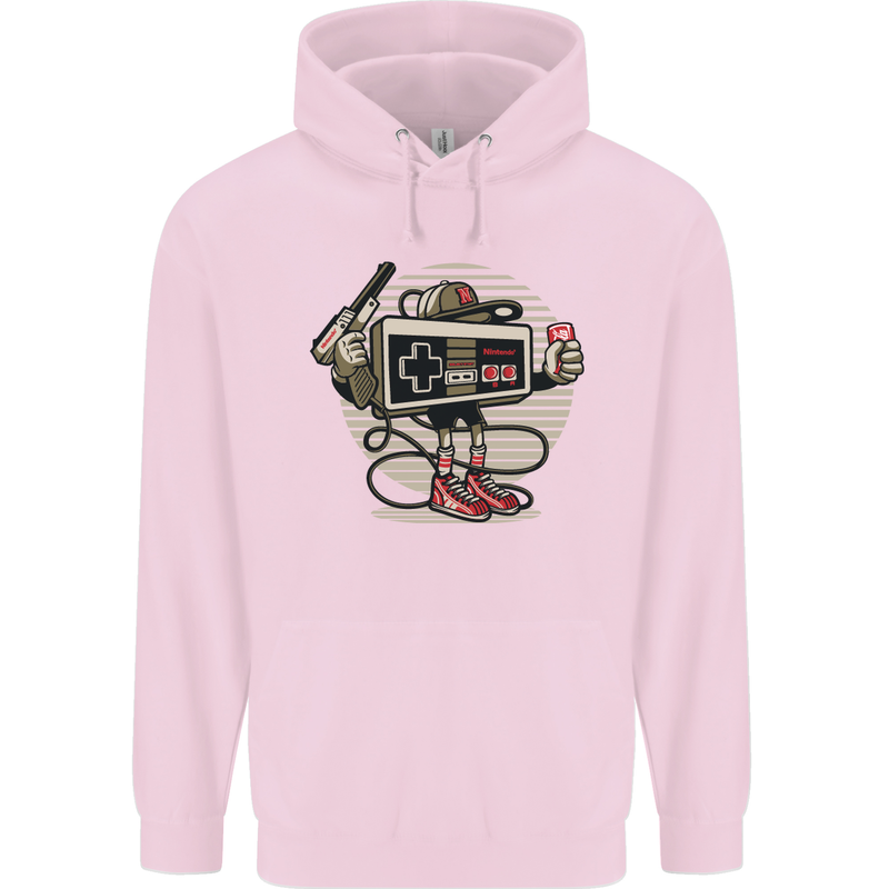 Let's Play Funny Gamer Gaming Mens 80% Cotton Hoodie Light Pink