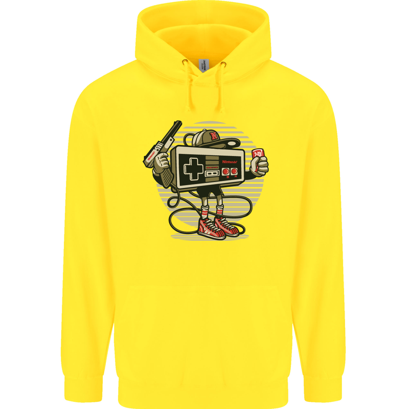 Let's Play Funny Gamer Gaming Mens 80% Cotton Hoodie Yellow
