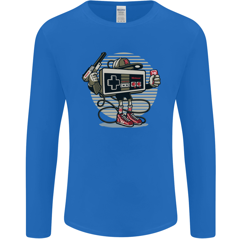 Let's Play Funny Gamer Gaming Mens Long Sleeve T-Shirt Royal Blue