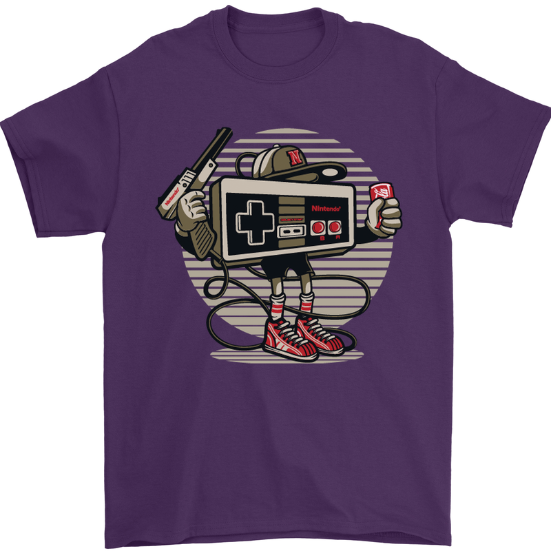 Let's Play Funny Gamer Gaming Mens T-Shirt Cotton Gildan Purple