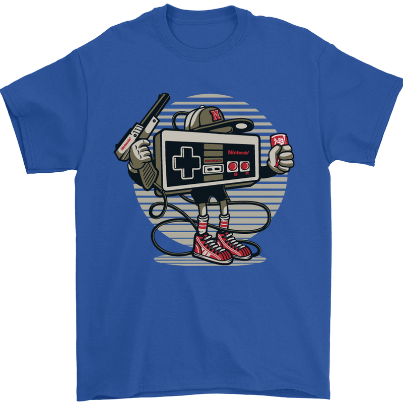 Let's Play Funny Gamer Gaming Mens T-Shirt Cotton Gildan Royal Blue