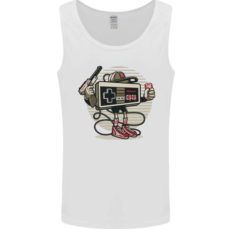 Let's Play Funny Gamer Gaming Mens Vest Tank Top White