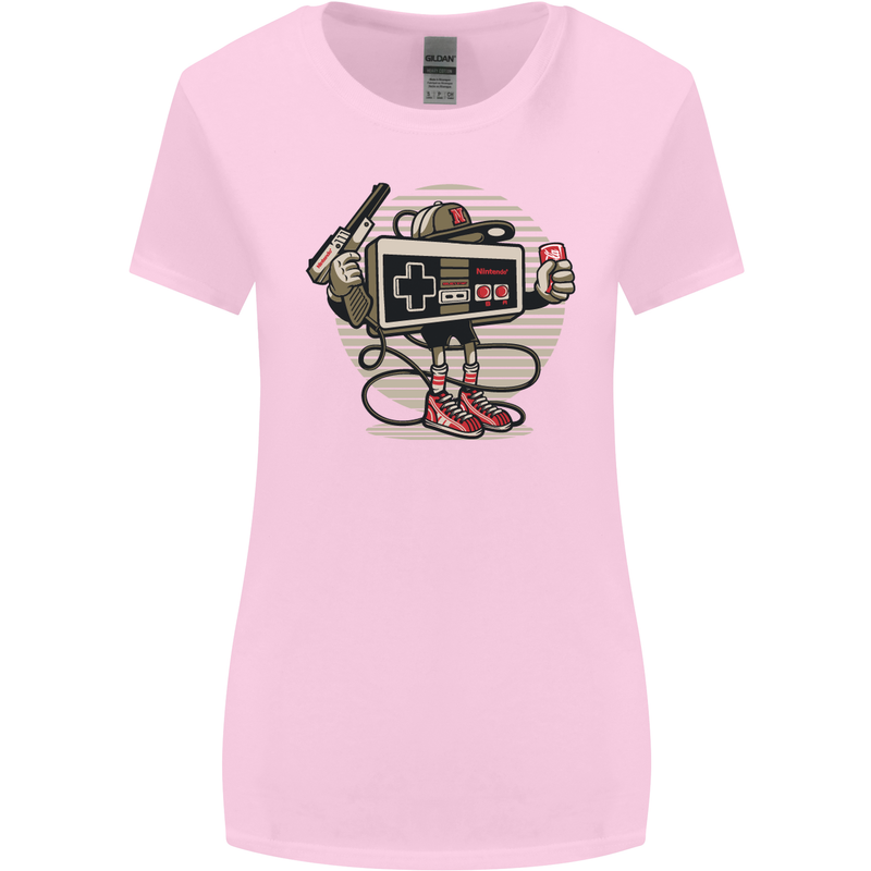 Let's Play Funny Gamer Gaming Womens Wider Cut T-Shirt Light Pink