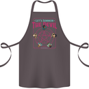 Let's Summon the Devil Ouija Board Demons Cotton Apron 100% Organic Dark Grey