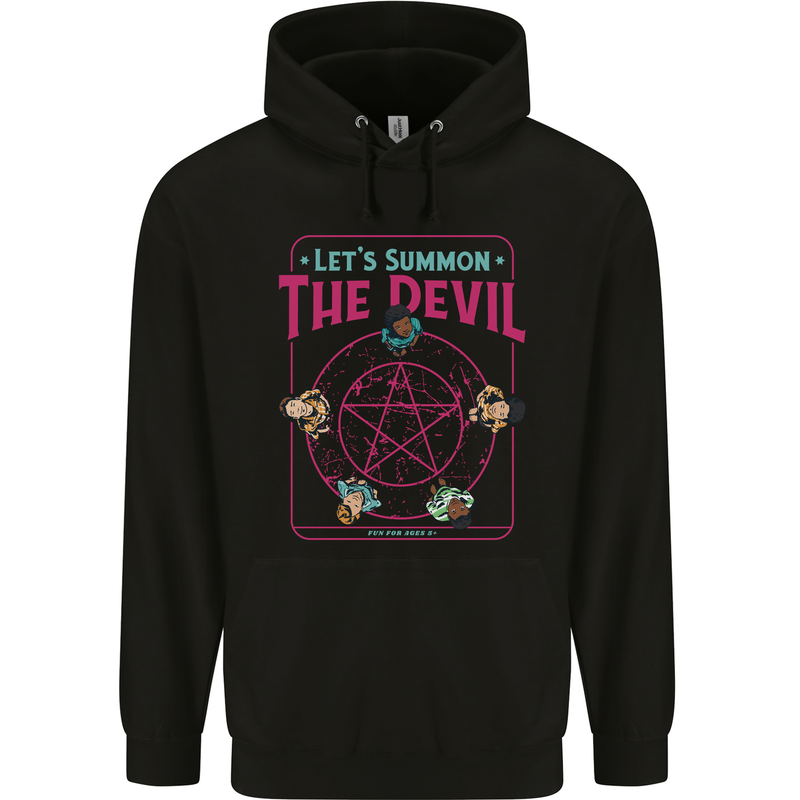 Let's Summon the Devil Ouija Board Demons Mens 80% Cotton Hoodie Black