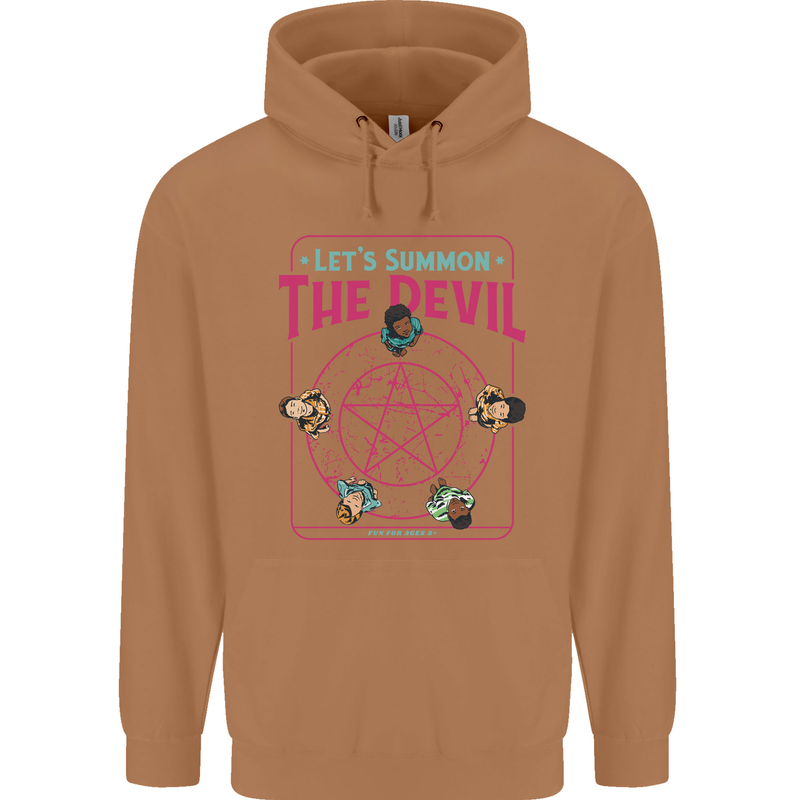 Let's Summon the Devil Ouija Board Demons Mens 80% Cotton Hoodie Caramel Latte