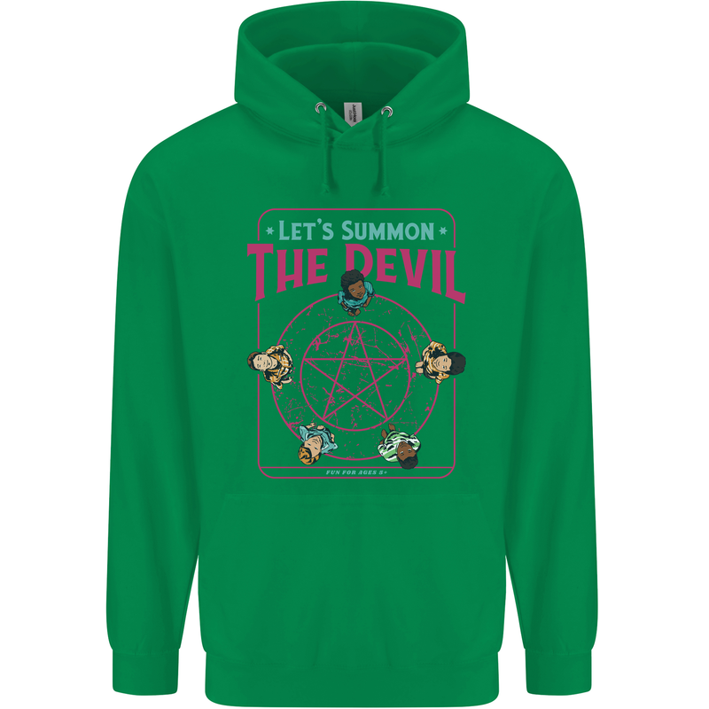 Let's Summon the Devil Ouija Board Demons Mens 80% Cotton Hoodie Irish Green