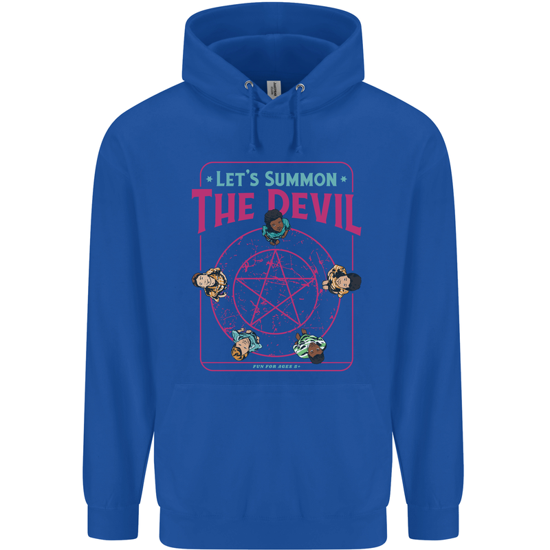 Let's Summon the Devil Ouija Board Demons Mens 80% Cotton Hoodie Royal Blue