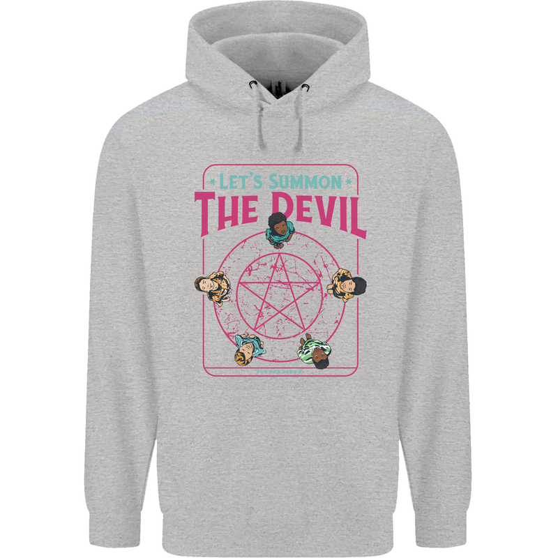 Let's Summon the Devil Ouija Board Demons Mens 80% Cotton Hoodie Sports Grey