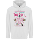 Let's Summon the Devil Ouija Board Demons Mens 80% Cotton Hoodie White