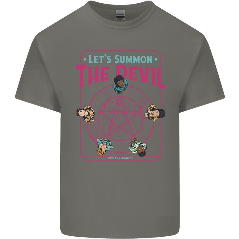 Let's Summon the Devil Ouija Board Demons Mens Cotton T-Shirt Tee Top Charcoal