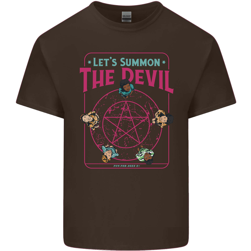 Let's Summon the Devil Ouija Board Demons Mens Cotton T-Shirt Tee Top Dark Chocolate