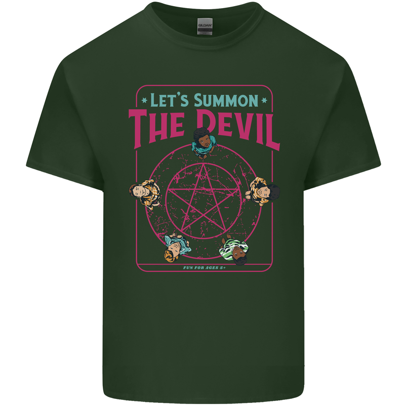 Let's Summon the Devil Ouija Board Demons Mens Cotton T-Shirt Tee Top Forest Green