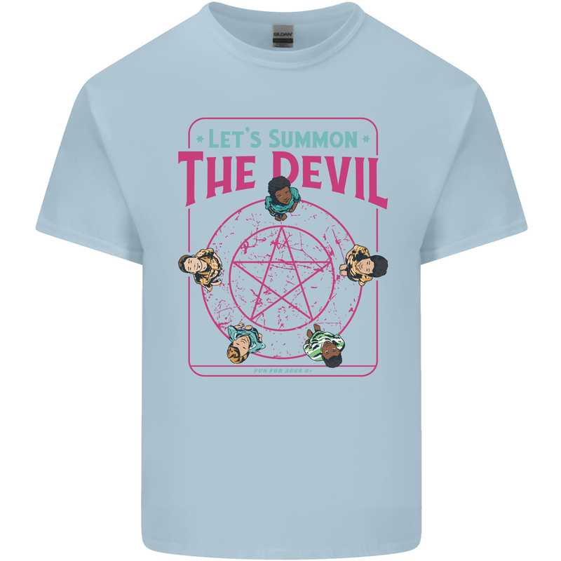 Let's Summon the Devil Ouija Board Demons Mens Cotton T-Shirt Tee Top Light Blue
