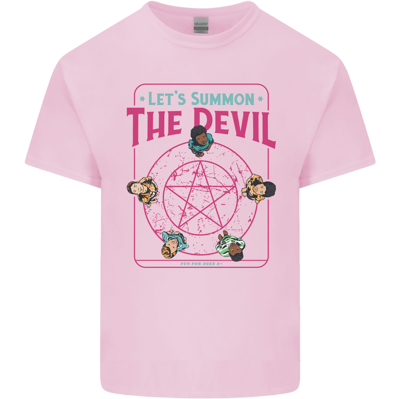 Let's Summon the Devil Ouija Board Demons Mens Cotton T-Shirt Tee Top Light Pink