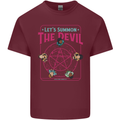 Let's Summon the Devil Ouija Board Demons Mens Cotton T-Shirt Tee Top Maroon