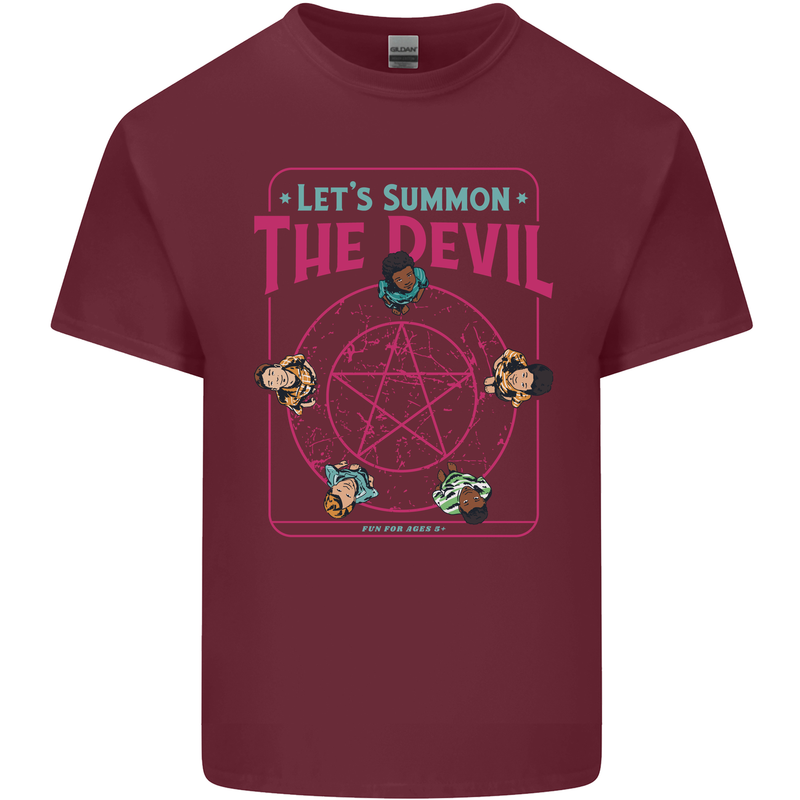 Let's Summon the Devil Ouija Board Demons Mens Cotton T-Shirt Tee Top Maroon