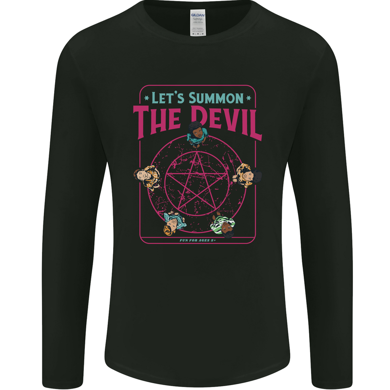 Let's Summon the Devil Ouija Board Demons Mens Long Sleeve T-Shirt Black