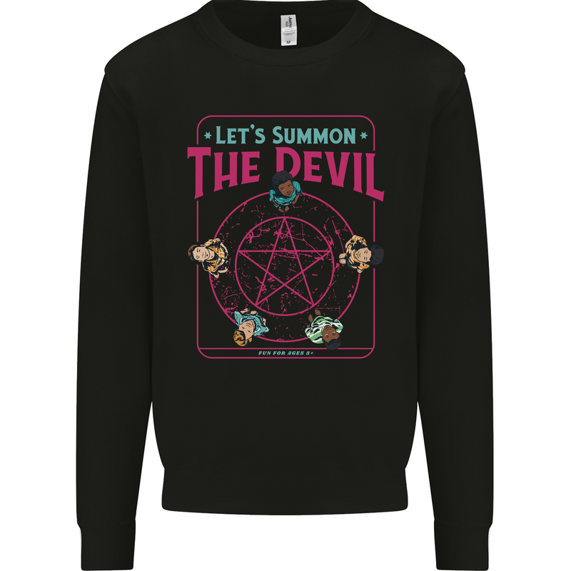 Let's Summon the Devil Ouija Board Demons Mens Sweatshirt Jumper Black