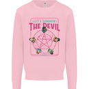 Let's Summon the Devil Ouija Board Demons Mens Sweatshirt Jumper Light Pink