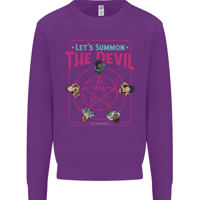 Let's Summon the Devil Ouija Board Demons Mens Sweatshirt Jumper Purple