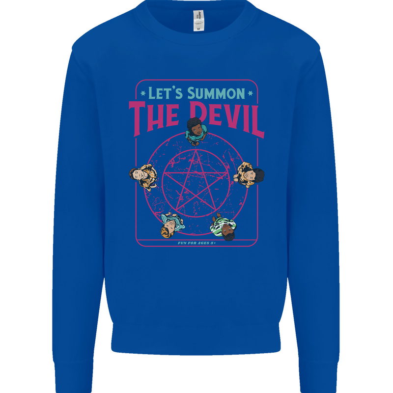 Let's Summon the Devil Ouija Board Demons Mens Sweatshirt Jumper Royal Blue
