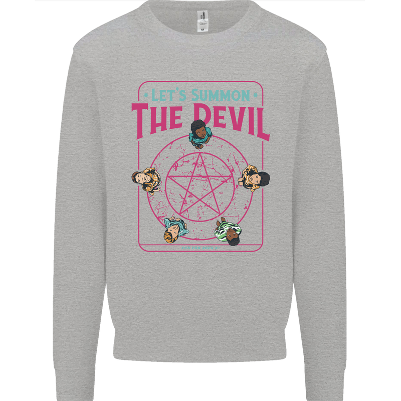 Let's Summon the Devil Ouija Board Demons Mens Sweatshirt Jumper Sports Grey