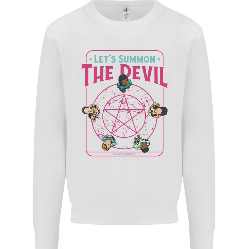 Let's Summon the Devil Ouija Board Demons Mens Sweatshirt Jumper White