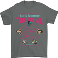 Let's Summon the Devil Ouija Board Demons Mens T-Shirt Cotton Gildan Charcoal