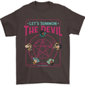 Let's Summon the Devil Ouija Board Demons Mens T-Shirt Cotton Gildan Dark Chocolate
