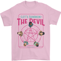 Let's Summon the Devil Ouija Board Demons Mens T-Shirt Cotton Gildan Light Pink