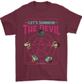 Let's Summon the Devil Ouija Board Demons Mens T-Shirt Cotton Gildan Maroon