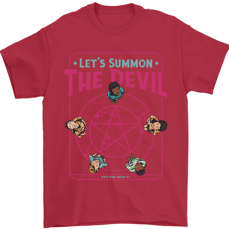 Let's Summon the Devil Ouija Board Demons Mens T-Shirt Cotton Gildan Red