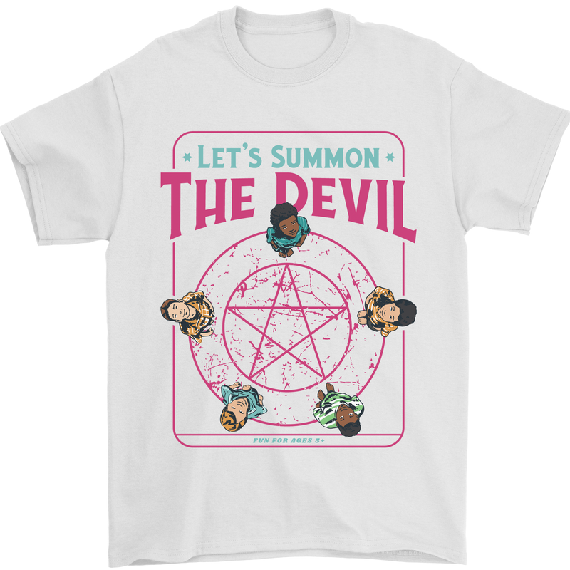 Let's Summon the Devil Ouija Board Demons Mens T-Shirt Cotton Gildan White