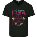 Let's Summon the Devil Ouija Board Demons Mens V-Neck Cotton T-Shirt Black