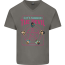 Let's Summon the Devil Ouija Board Demons Mens V-Neck Cotton T-Shirt Charcoal