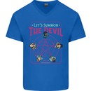 Let's Summon the Devil Ouija Board Demons Mens V-Neck Cotton T-Shirt Royal Blue