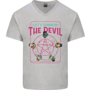 Let's Summon the Devil Ouija Board Demons Mens V-Neck Cotton T-Shirt Sports Grey