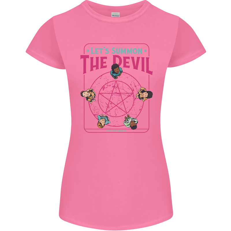 Let's Summon the Devil Ouija Board Demons Womens Petite Cut T-Shirt Azalea