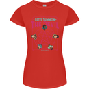 Let's Summon the Devil Ouija Board Demons Womens Petite Cut T-Shirt Red