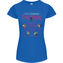 Let's Summon the Devil Ouija Board Demons Womens Petite Cut T-Shirt Royal Blue