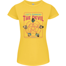 Let's Summon the Devil Ouija Board Demons Womens Petite Cut T-Shirt Yellow